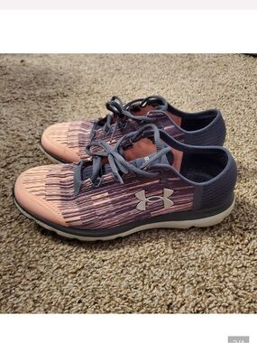 Under Armour Speedform Velociti Peach and Gray Lightweight Training Shoes Sz 9.5